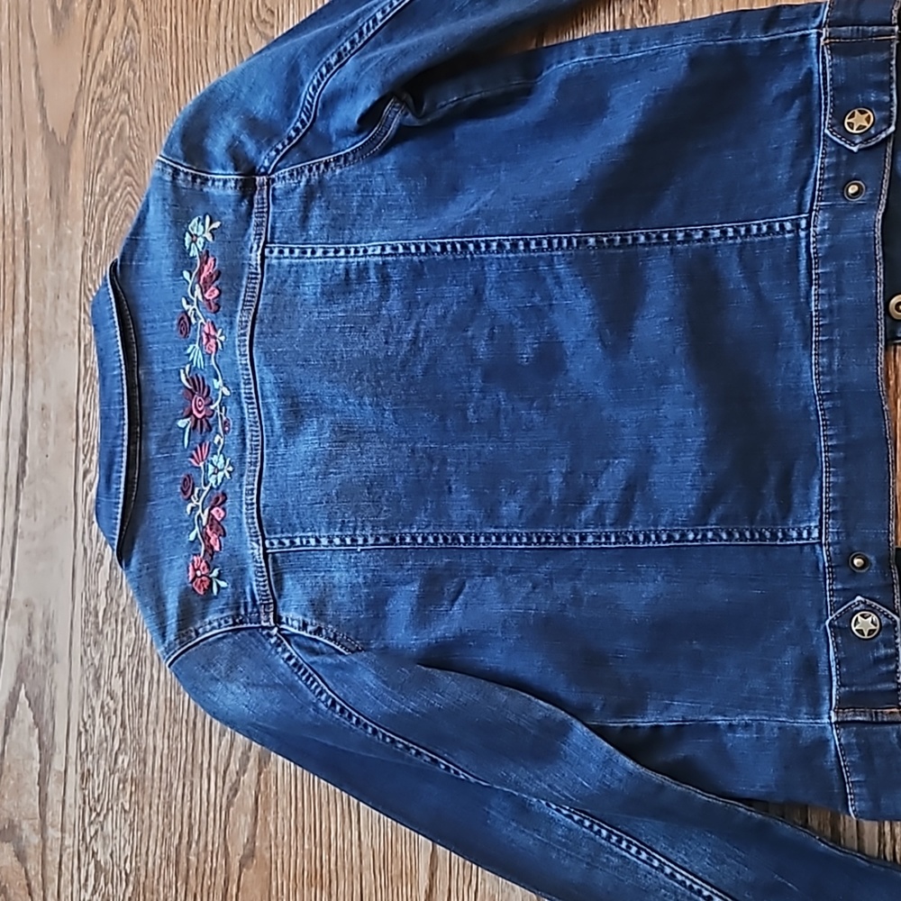 Garnet Hill Kids denim embroidered jacket XL